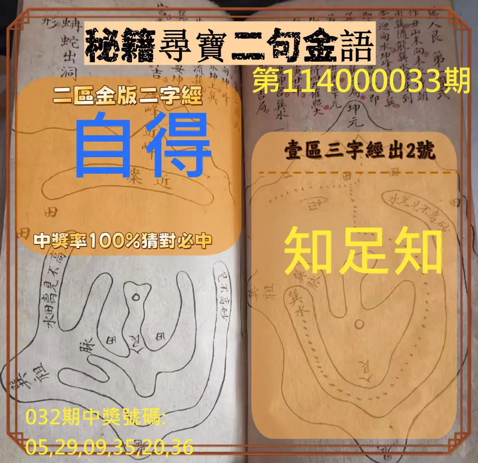 威力彩第114000033期秘籍尋寶二句金語