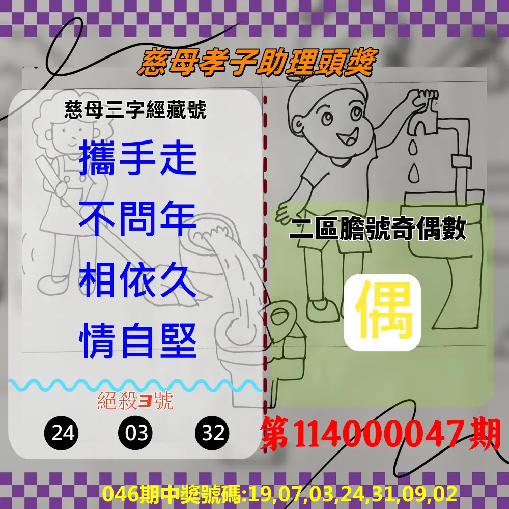 威力彩第114000047期慈母孝子助理頭獎