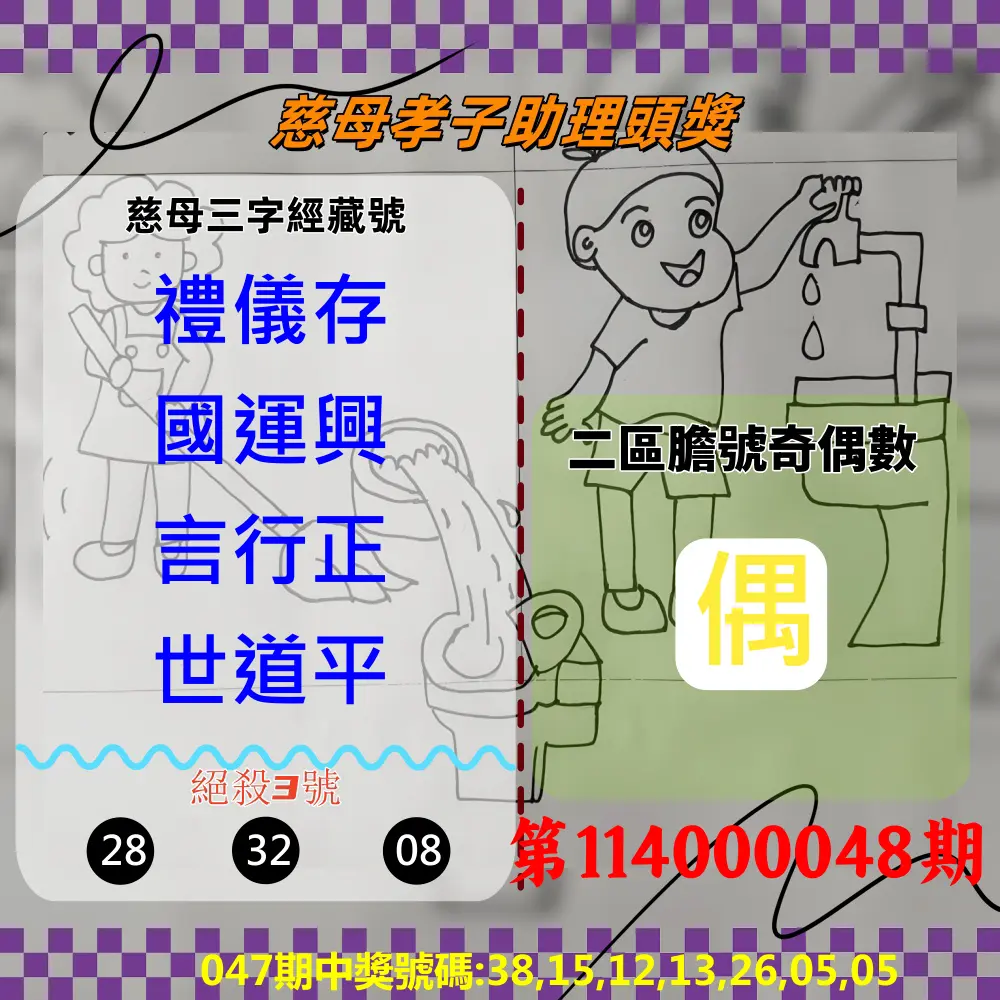 威力彩第114000048期慈母孝子助理頭獎