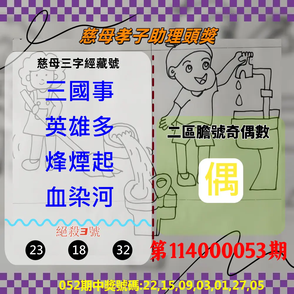 威力彩第114000053期慈母孝子助理頭獎