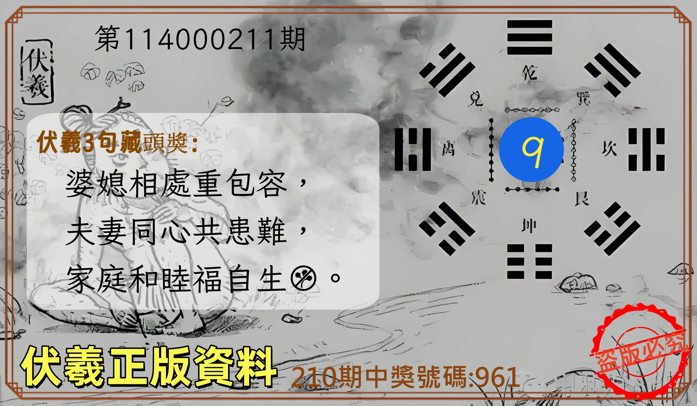 3星彩第114000211期(08/30)伏羲正版資料